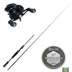 Packs Et Ensembles - PACIFICPECHE Pack Canne Casting Evok Invictus V2 1.83m, 10-30g + Moulinet Daiwa Phantom 100HL + Tresse Evok Tactikal Braid 0.15mm