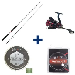 Packs Et Ensembles - EVOK Pack Canne Invictus V2 1.83m, 7-21g + Moulinet Invictus 2500Fd + Tresse + Fluorocarbone