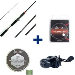 Packs Et Ensembles - EVOK Pack Canne Invictus V2 1.83m, 42-120g +  Moulinet Invictus 150HL + Tresse + Fluorocarbone