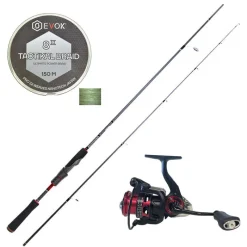 Packs Et Ensembles - EVOK Pack Canne Spinning Invictus V2 1.83m, 7-21g + Moulinet Invictus 2500FD + Tresse Tactikal Braid 0.12mm