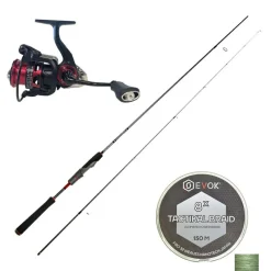 Packs Et Ensembles - EVOK Pack Canne Spinning Invictus V2 2.26m, 3-10g + Moulinet Invictus 2500FD + Tresse Tactikal Braid 0.10mm