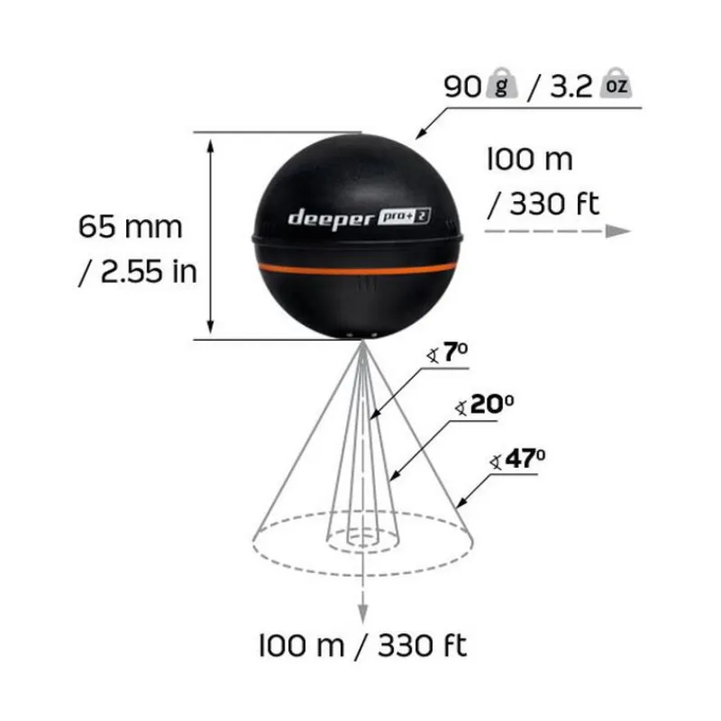 Packs - DEEPER Pack Pro +2 + Support pour fixation sur bateau amorceur