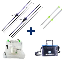 Packs Et Ensembles - PACIFIC PECHE Pack Elementair Surf 450 + Surf Box + Pique Surf Alu 1 M + Baksalt