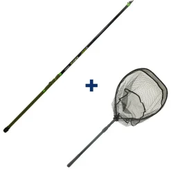 Packs & Ensembles - GARBOLINO Pack Canne Téléscopique 3m + Epuisette Pliante