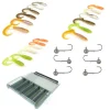 Packs Et Ensembles - PACIFIC PECHE Pack 18 Grub 8.5cm + 6 Têtes Plombées + Boite