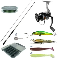Packs Et Ensembles - PACIFIC PECHE Pack Major Craft Kahory Spinning Combo 2.29m, 7-35g + tresse + boite + leurres