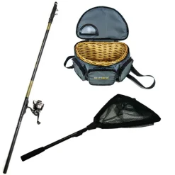 Packs & Ensembles - STROW Pack Pêche au toc Combo First Télereglable 400 + Épuisette Wilder 80 + Panier