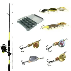 Packs & Ensembles|Découverte Pêche Du Carnassier - PACIFICPECHE Pack Prêt à Pêcher Truite Bzone Striker 180L 3-10g + Moulinet + Nylon + Leurres + Boites