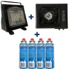 Packs - TEAM CARPFISHING Pack Rechaud + Chauffage + 4 cartouches de gaz