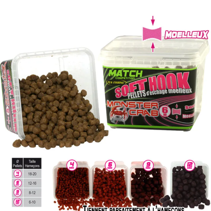 Appâts / Amorces - FUN FISHING Pellets d'eschage coup soft hook pellets monster crab 120g