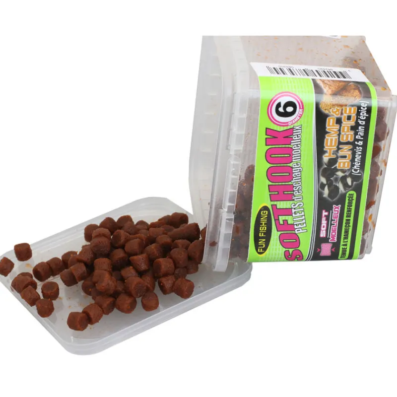 Appâts / Amorces - FUN FISHING Pellets d'Eschage Soft Hook Pellets Hemp et Bun Spice 120G
