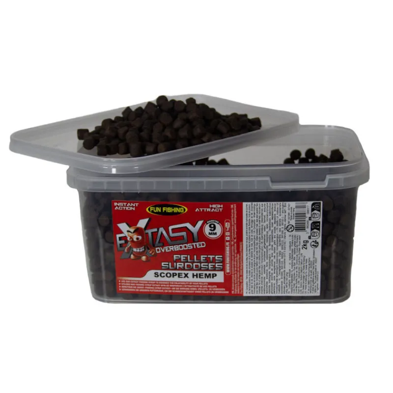 Appâts Et Fabrication - FUN FISHING Pellets Extasy Pellets Surdosés Seau 2kg - 9mm Scopex Hemp