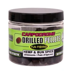 Appâts / Amorces - FUN FISHING Pellets percés FunFishing Drilled Pellets 8mm (pot de 80g) chénevis/pan d'épices