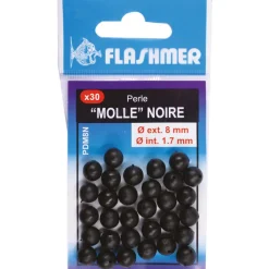 Surfcasting|Montages / Hameçons - FLASHMER Perles molles noires pour montage coulissant daurade