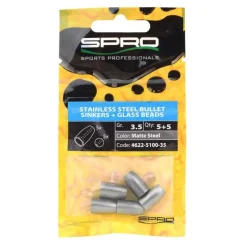 Hameçons Et Montages - SPRO Plomb Balle en Acier Inoxydable Stainless Steel Bullet Sinkers + Billes