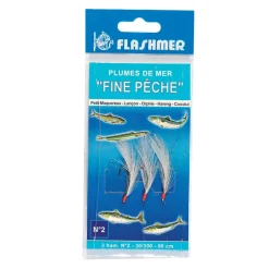 Leurres - FLASHMER Plume de Mer Fine 3 Hameçons N° Blanc