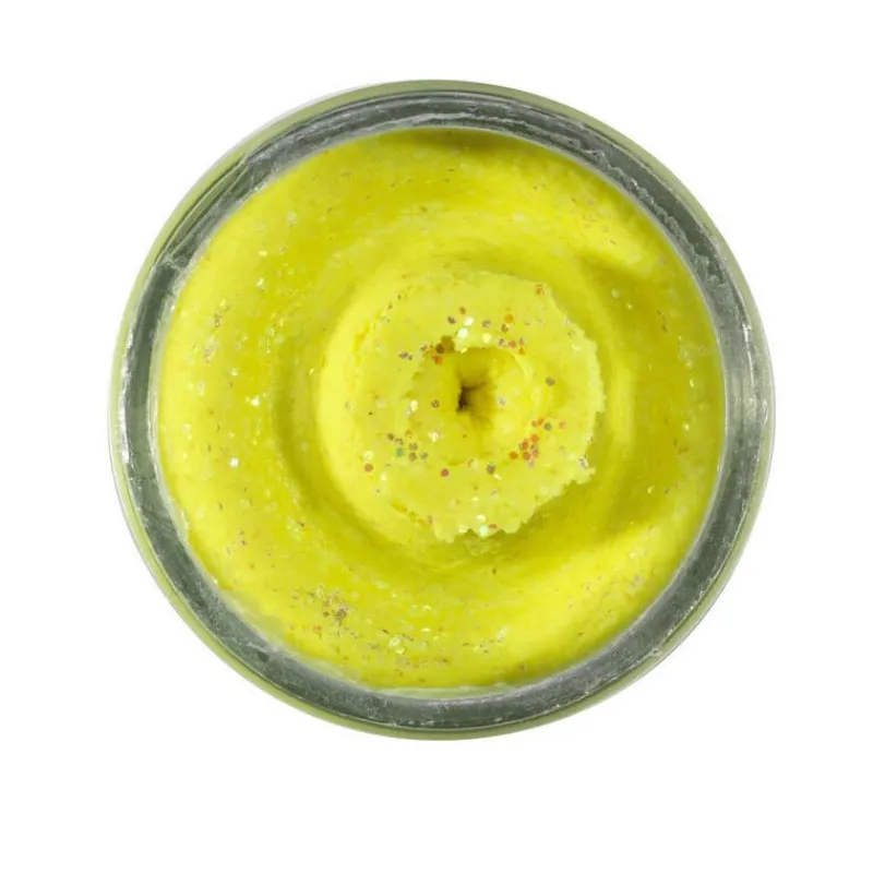 Appâts À Truite - BERKLEY Pâte à Truite Arôme Foie PowerBait Glitter Trout Dough Yellow Glitter