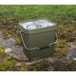 Amorçage/Propulsion|Bagagerie/Rangement - TRAKKER Seau carpe olive square bucket