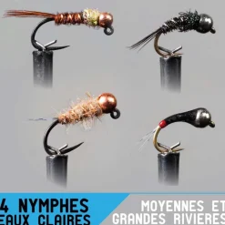Leurres À Truite - GARBOLINO Set Nymphe x4 - moyennes et grandes rivières / eaux claires