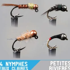 Leurres À Truite - GARBOLINO Set Nymphe x4 - petites rivières / eaux claires