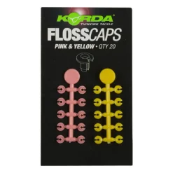 Acc.Montages/Hameçons - KORDA Stop appât carpe floss caps pink/yellow (x20)