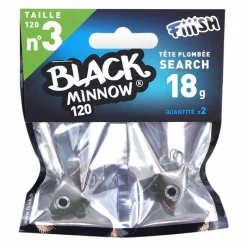 Leurres|Pêche Aux Leurres - FIIISH Tete plombee black minnow120 search 18g (x2)