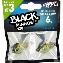 Pêche Aux Leurres|Leurres - FIIISH Tete plombee black minnow 120 shallow 6g (x2)
