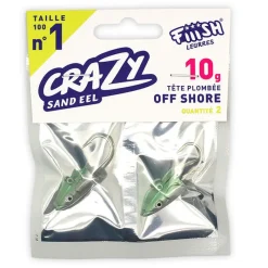 Leurres|Pêche Aux Leurres - FIIISH Tete plombee crazy sand eel 100 off shore 10g (x2)