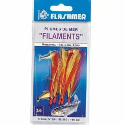 Bas De Lignes / Lignes Montées|Leurres - FLASHMER Train de plume filaments 3 hameçons taille 1/0