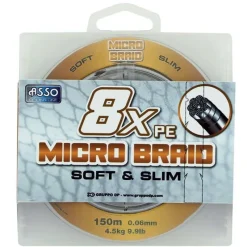 Tresses, Nylons, Fluorocarbones - ASSO Tresse Micro Braid x8 PE 150M Marron