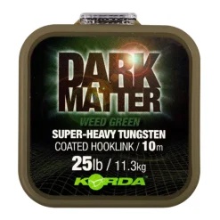 Acc.Montages/Hameçons - KORDA Tresse à bas de ligne dark matter tungsten coated braid weed green 10m