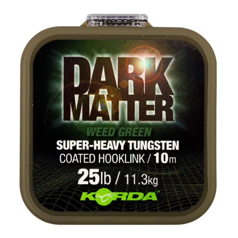 Acc.Montages/Hameçons - KORDA Tresse à bas de ligne dark matter tungsten coated braid weed green 10m