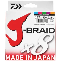 Tresses, Nylons, Fluorocarbones - DAIWA Tresse jbraid 8 brins multi-color 500m