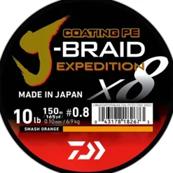 Tresses, Nylons, Fluorocarbones - DAIWA Tresse J-Braid Exp X8 Smash Orange - 150m
