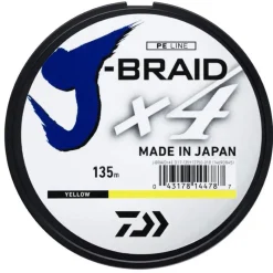 Tresses, Nylons, Fluorocarbones|Tresses, Nylons, Fluorocarbones - DAIWA Tresse J-Braid x4 Jaune 135m