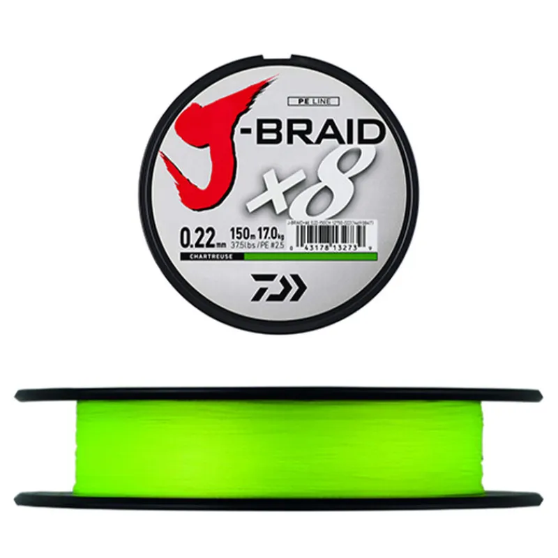 Tresses, Nylons, Fluorocarbones - DAIWA Tresse J-Braid x8 300m