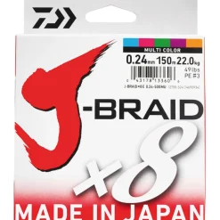 Tresses, Nylons, Fluorocarbones|Tresses, Nylons, Fluorocarbones - DAIWA Tresse J-Braid x8 Multi-Color 150m