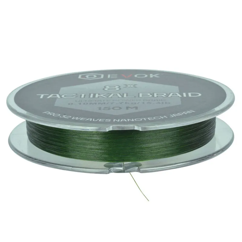 Tresses, Nylons, Fluorocarbones|Tresses, Nylons, Fluorocarbones - EVOK Tresse Tactikal Braid 8x Green 150m