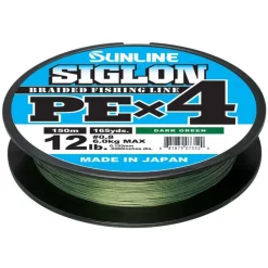 Tresses, Nylons, Fluorocarbones - SUNLINE Tresse Siglon Braid PE X4 Vert Foncé (150m)