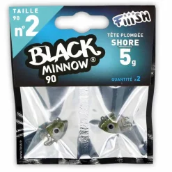 Leurres À Truite|Leurres - FIIISH Tête plombée black minnow 90 shore 5g (x2)