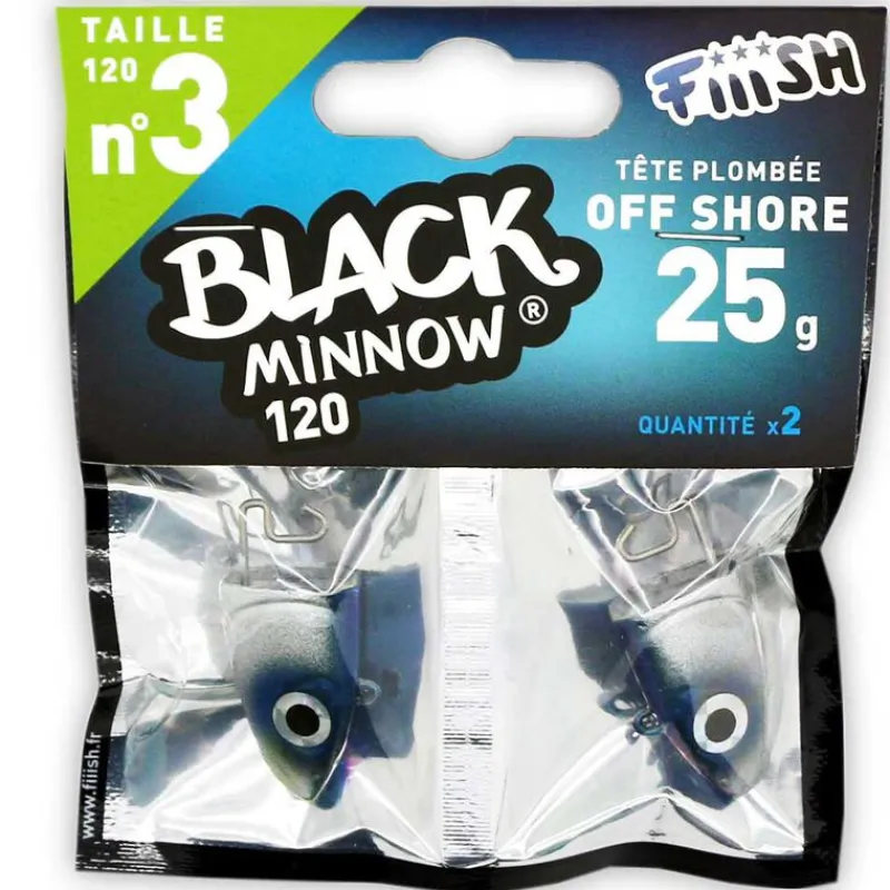 Leurres|Pêche Aux Leurres - FIIISH Tête plombée black minnow 120 off shore 25g (x2)