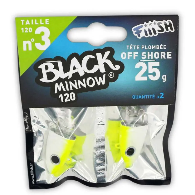 Leurres|Pêche Aux Leurres - FIIISH Tête plombée black minnow 120 off shore 25g (x2)
