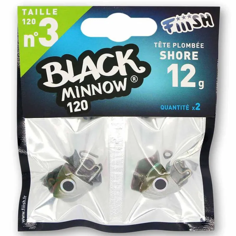 Leurres - FIIISH Tête plombée black minnow 120 shore 12g (x2)