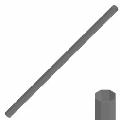 Cannes - RIVE Tube Octo 60mm L192cm Fume